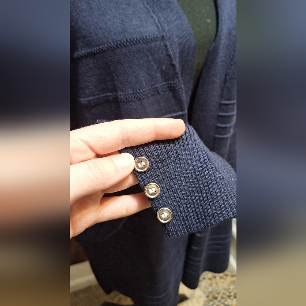 Verve Ami Navy Blue Open Front Cardigan Womens Sizr XL. - Picture 2 of 4